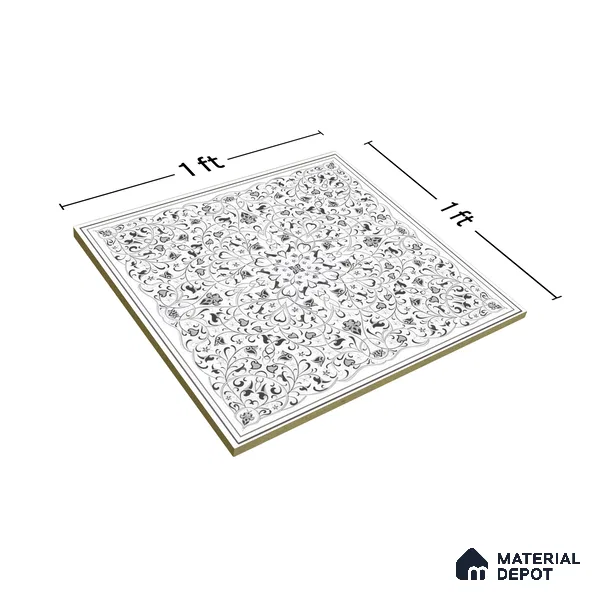 Moroccans Wall & Floor Tile TL 07247 Eternal Bloom 1 ft x 1 ft Ceramic Matte Finish - 9 mm  | 2 mm Spacer is Mandatory | Suitable For Bathroom, Kitchen, Dining Area | Please Expect a Slight Variation of Pattern (Sample)